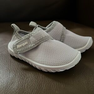 Toddler White and Gray Mesh Water Shoes -  racqua
